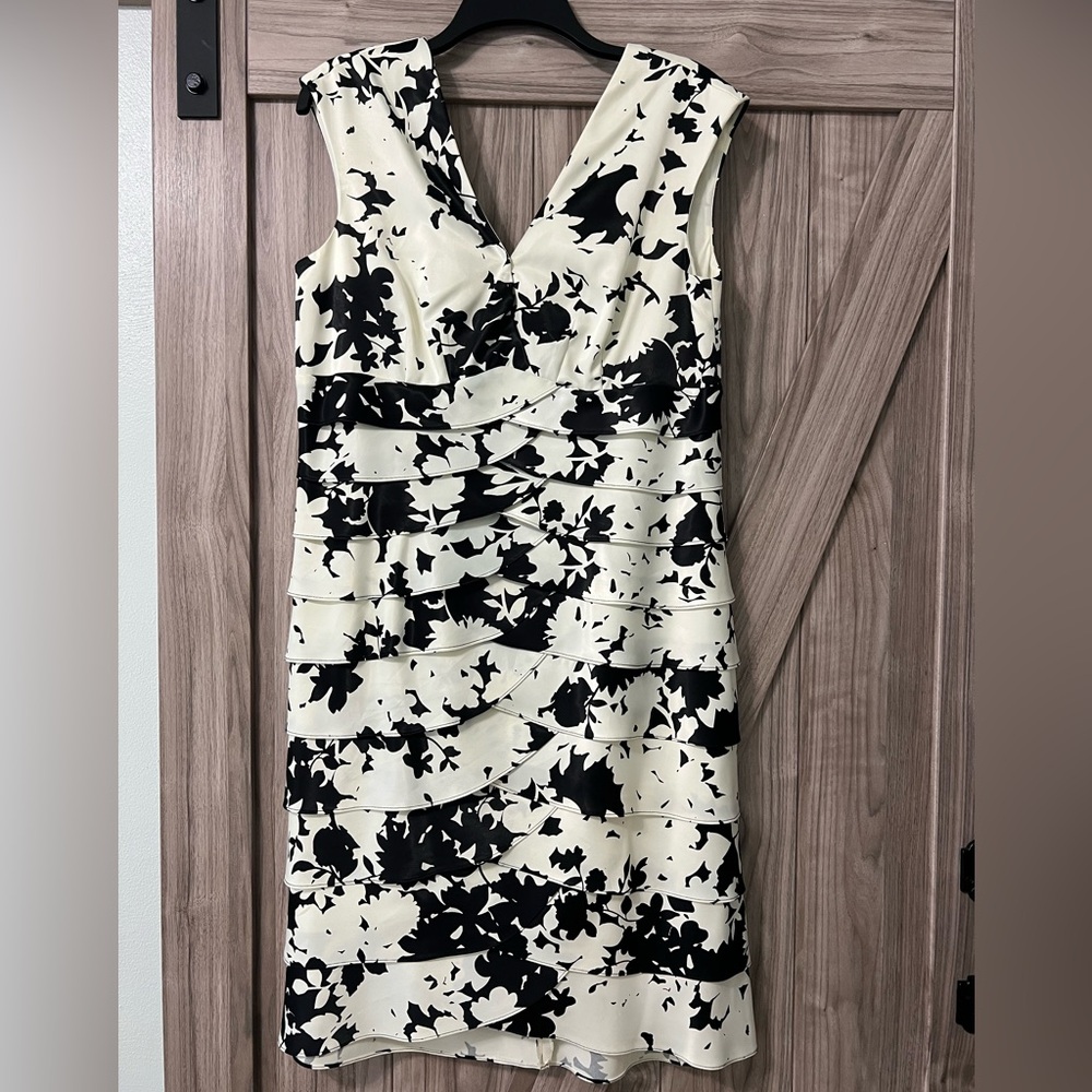 Elegant Black and White Floral Dress